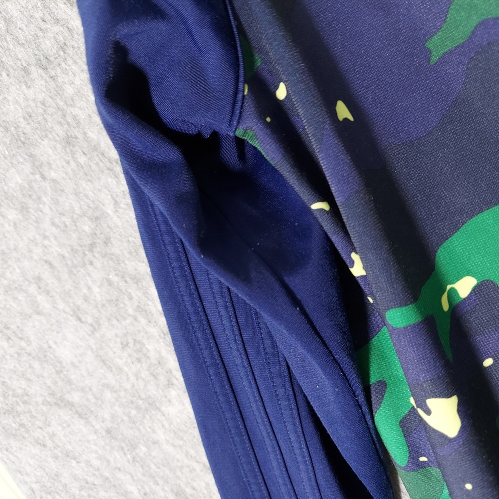 Adidas Kids Jacket XL Blue Camo Green Full Zip Primegreen 3 Stripes Athleisure - Picture 7 of 12